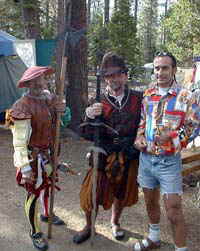 A vacation rental guest strikes up a conversation with Renaissance Fair participants.