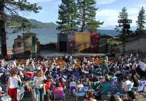 SHAKESPEARE-ON-THE-BEACH  - Here you see the stage set up for tonights performance of A comedy of Errors