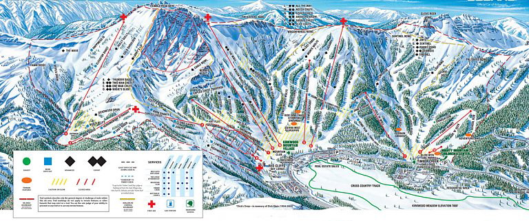 kirkwood0 Resort Ski Map just 45 minutes from Accommodation Tahoe's vacation 